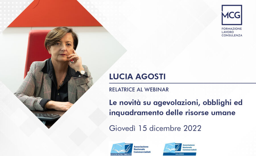 Lucia Agosti, direttore di MCG Consulting, relatrice al convegno dell'Associazione Nazionale Commercialisti