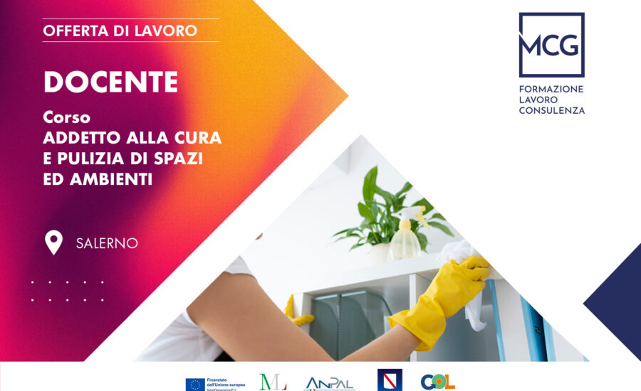 Docente corso Addetto alla cura e pulizia di spazi ed ambienti